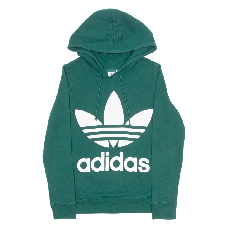 ADIDAS ORIGINALS Womens Green Hoodie UK 6