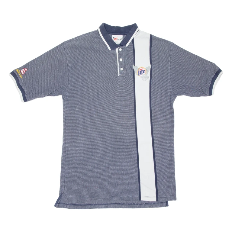CHASE AUTHENTICS Harley Davidson Mens Polo Shirt Blue L