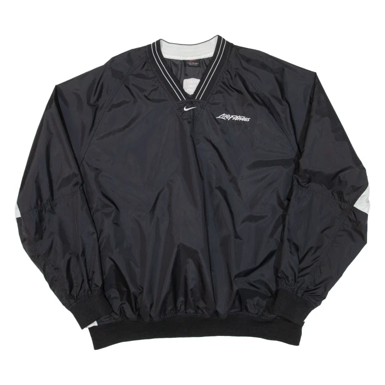 NIKE Mens Sweatshirt Black V-Neck 2XL