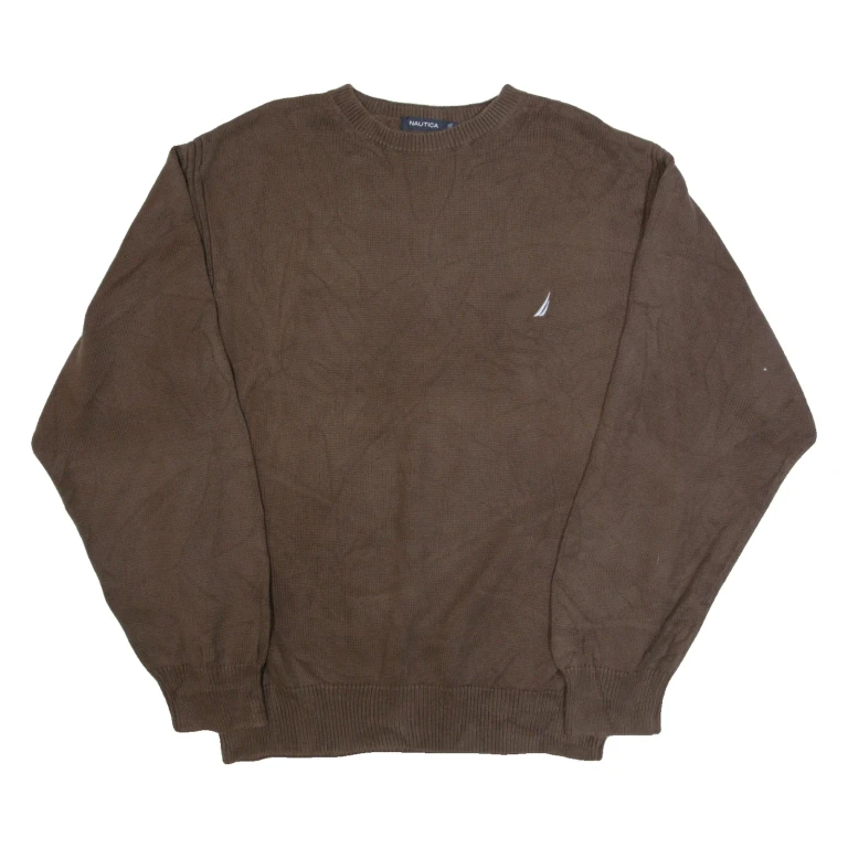 NAUTICA Mens Jumper Brown Tight Knit 2XL