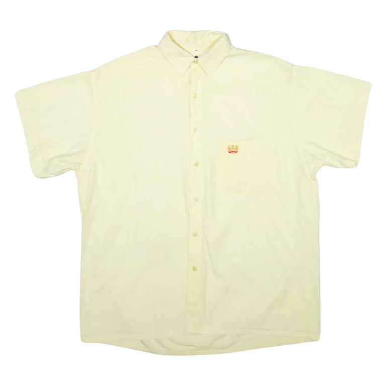 RIFLE Mens Plain Shirt Yellow M