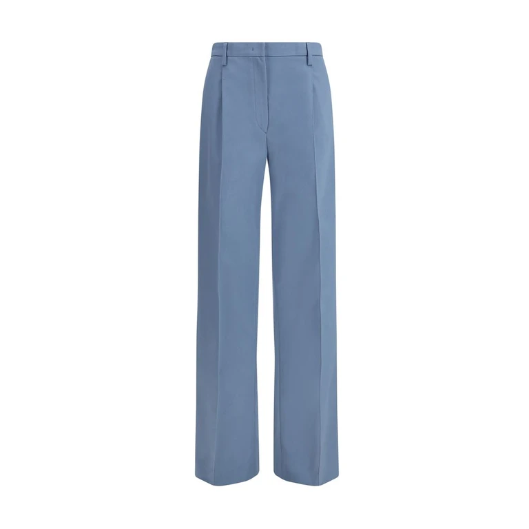 Blue Cotton Chino Pants - Women