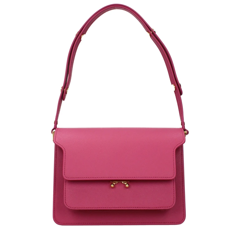 Marni Pink Leather Shoulder Bag - Women (MA15488525533449BT)
