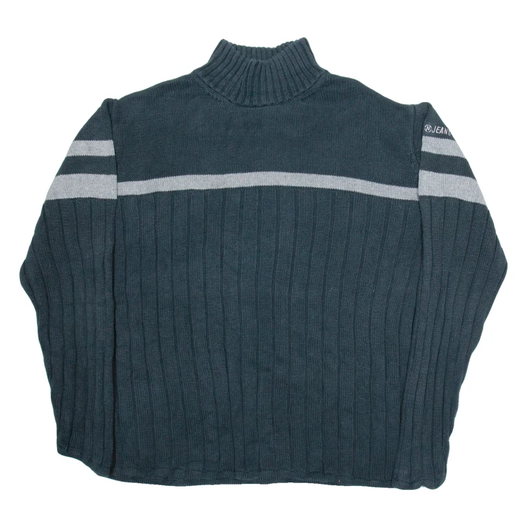 NAUTICA Mens Heavy Knit Jumper Green Tight Knit 2XL