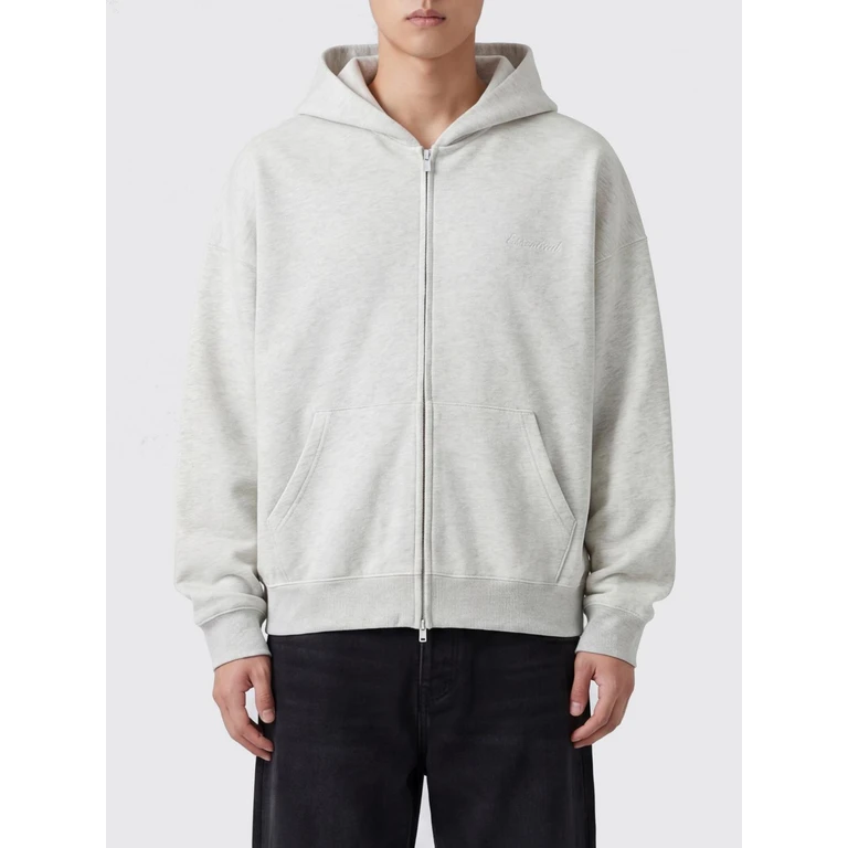 Relaxed Fit Zip-Up Cotton-Blend Hoodie with Dropped Shoulders (192SP264784FHH)