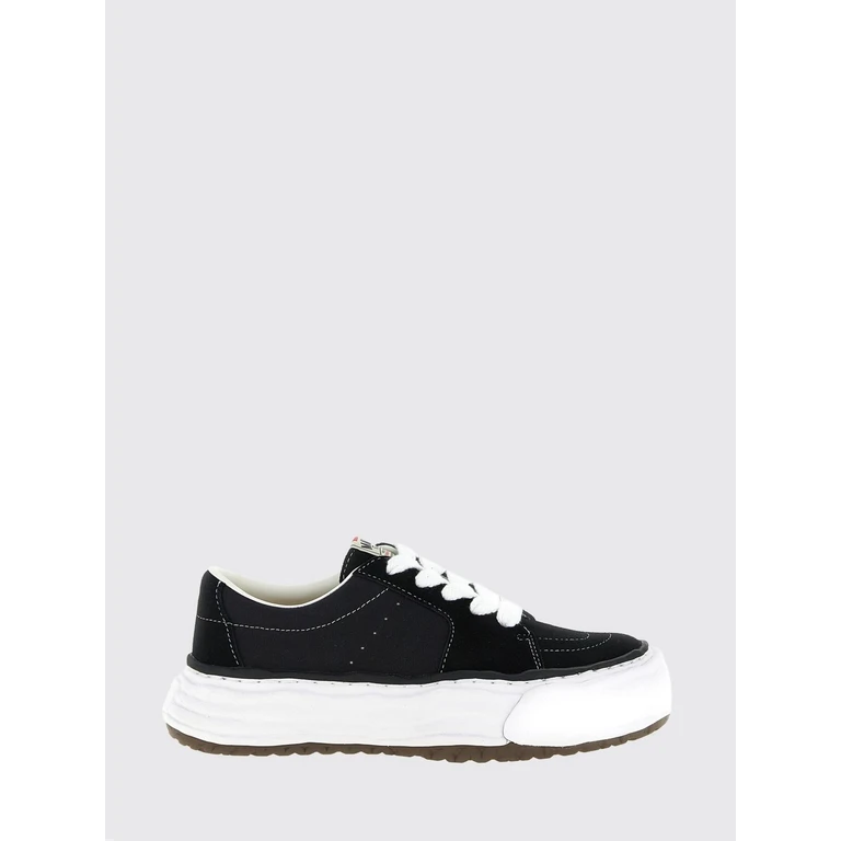 MAISON MIHARA YASUHIRO Eric Low Top Leather and Cotton Canvas Sneakers (A16FW701BLACK)