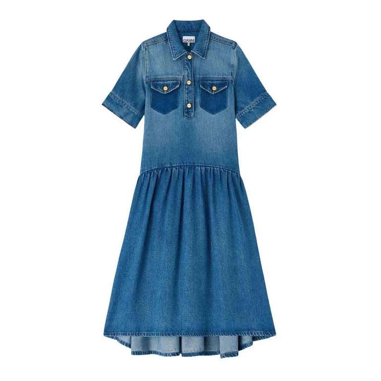 Ganni Robe Au Genou - Délavé