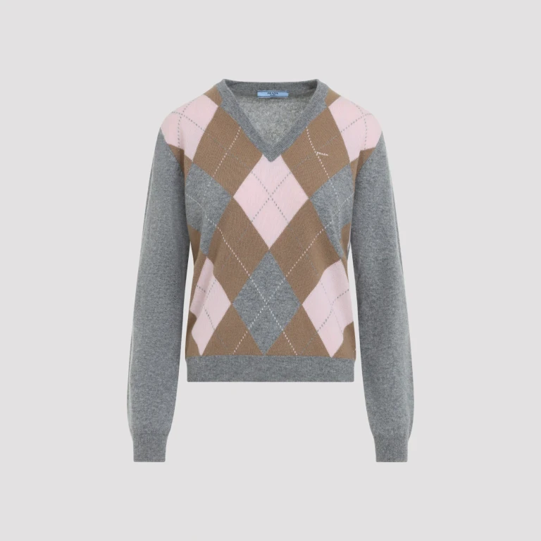 Argyle V-Neck Sweater