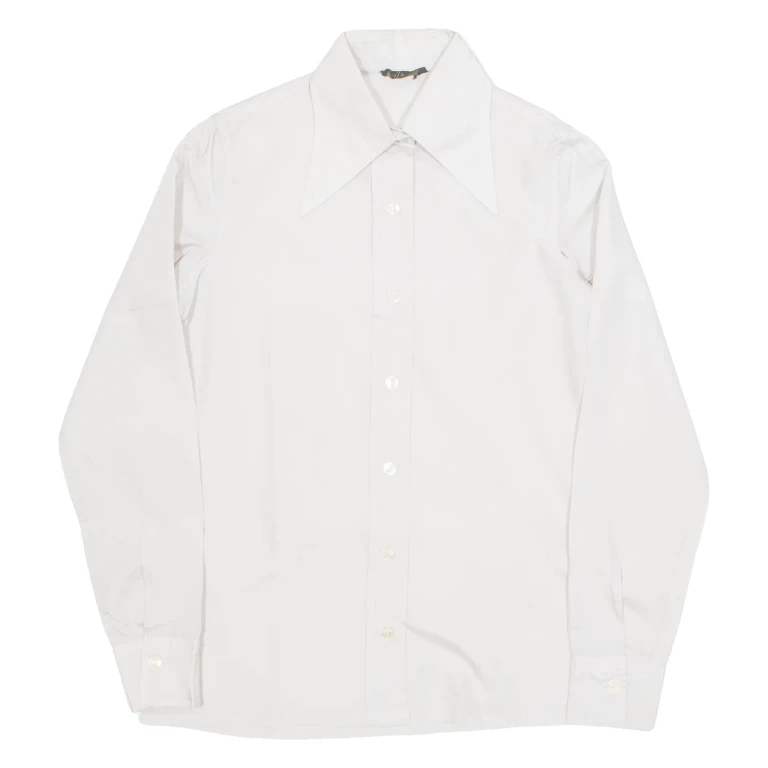 ARIS Womens Shirt Beige Collared Long Sleeve S