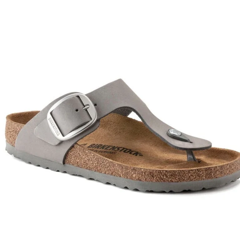Gizeh Big Buckle Nubuck Leather Dove Gray