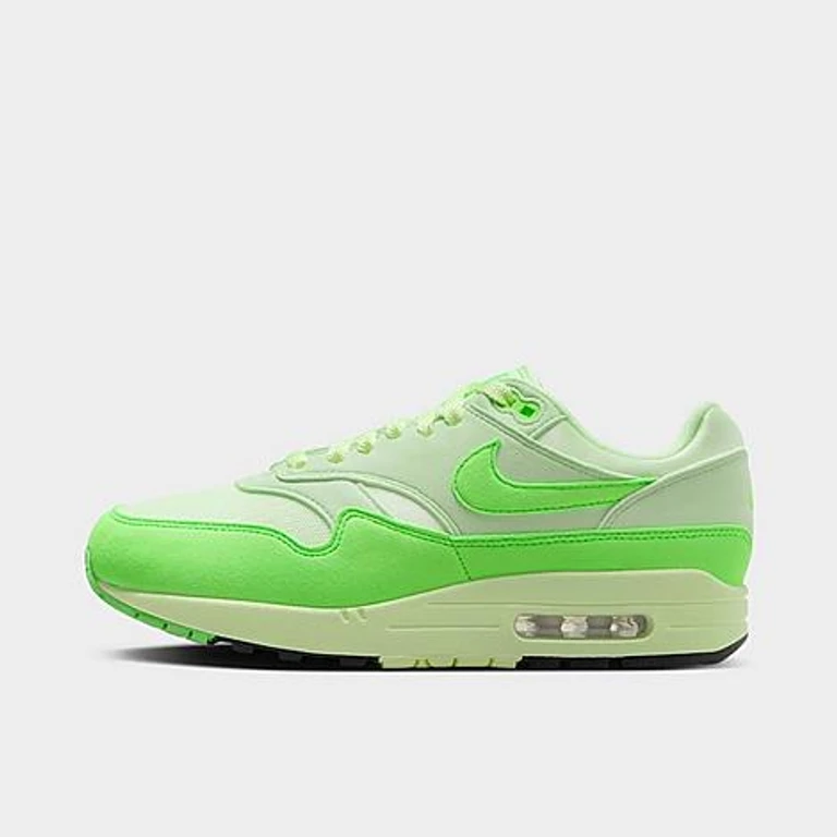 Nike Women's Air Max 1 '87 Casual Shoes in Vapor Green/Green Strike/Barely Volt Size: 5.0