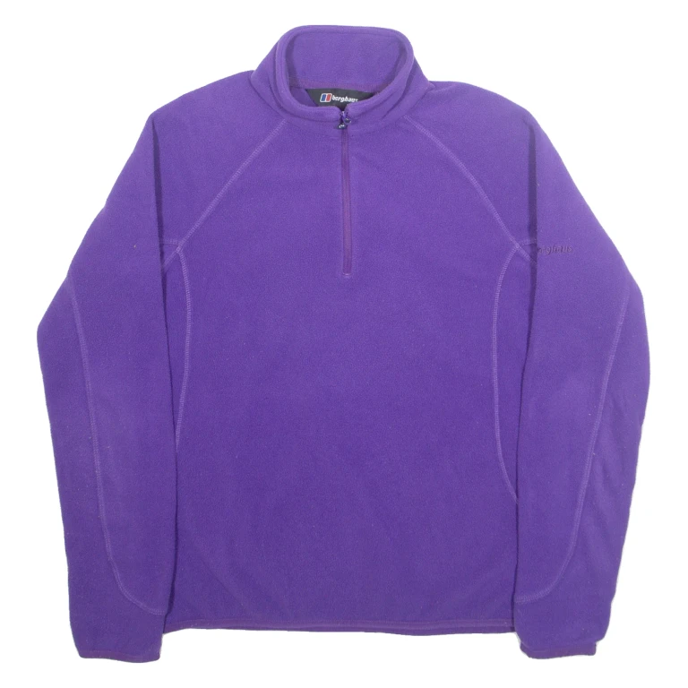 BERGHAUS Fleece Womens Sweatshirt Purple 1/4 Zip UK 10