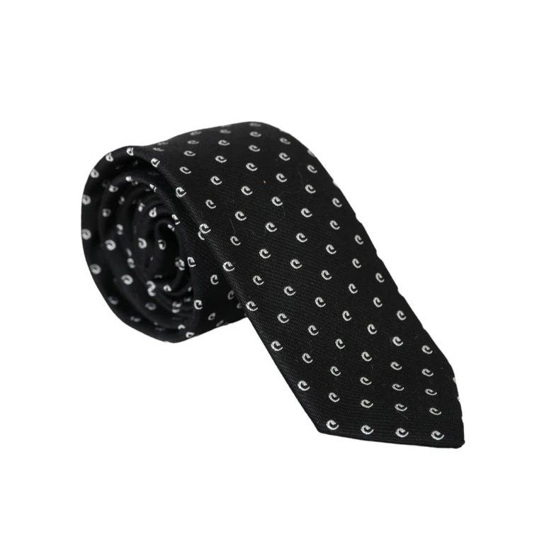 Dolce & Gabbana Black Logo Cotton Blend Adjustable Tie Acetate - Men