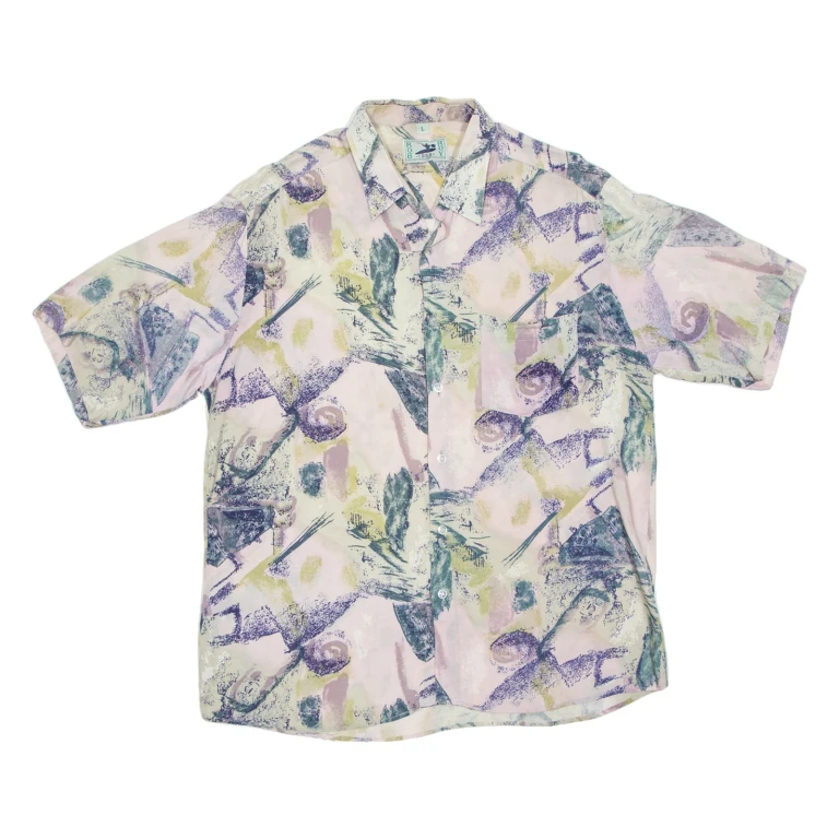 Mens Shirt Purple Crazy Pattern L