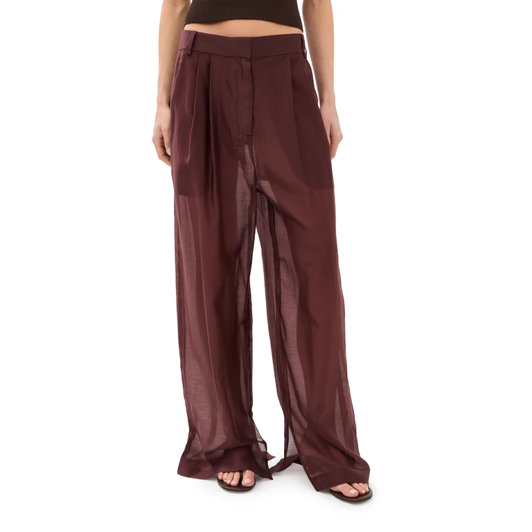 Tibi Summer Voile Stella Pants Russet Brown 8