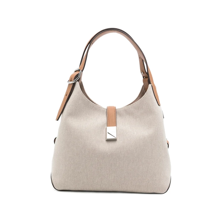 Leather-trim Canvas Tote Bag
