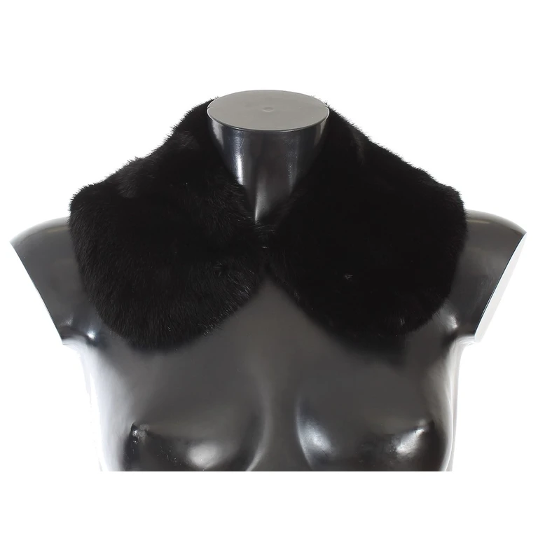 Dolce & Gabbana Black Mink Fur Shoulder Collar Scarf - Women