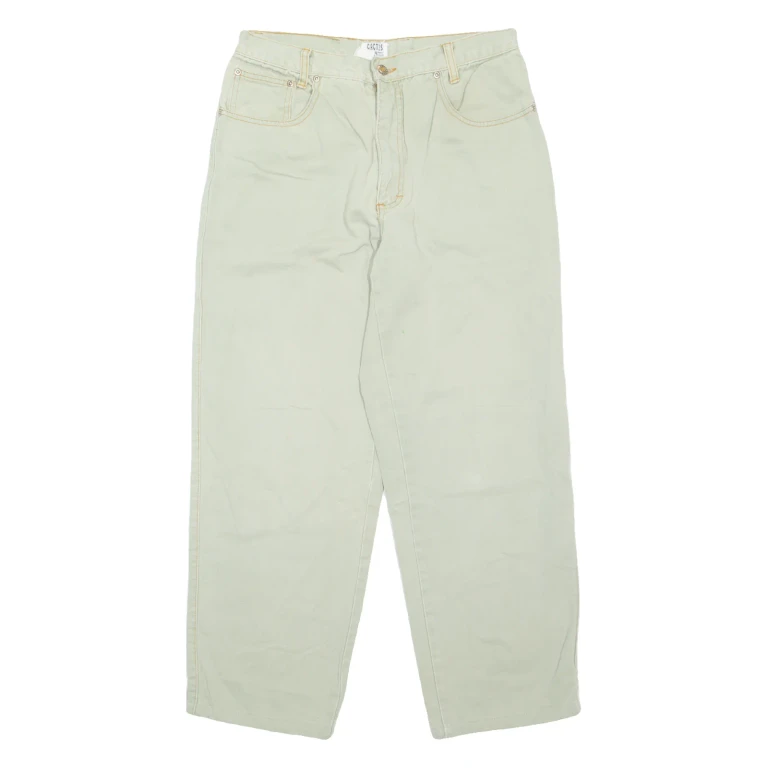 CACTUS Womens Jeans Green Regular Tapered W28 L26