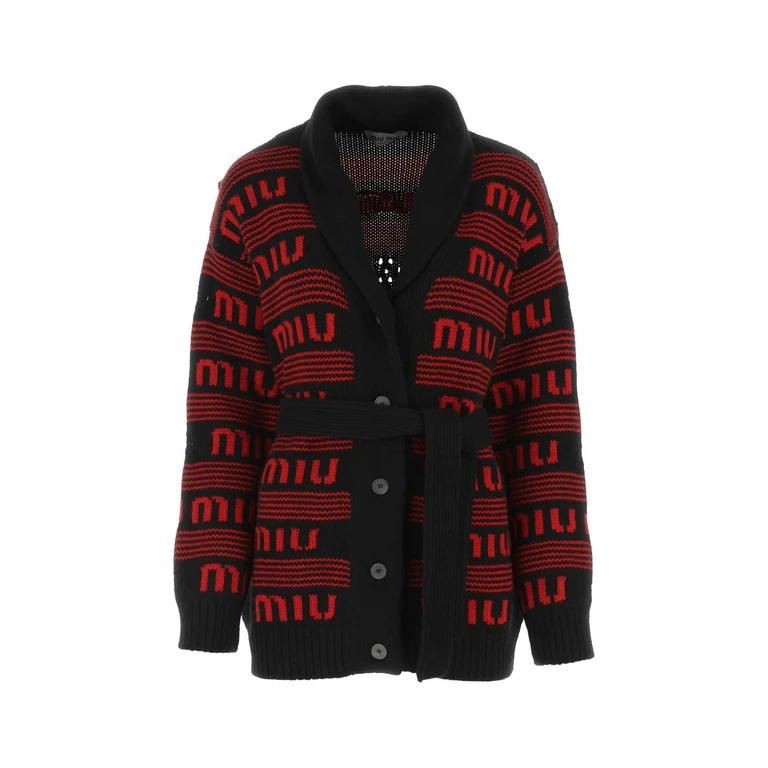 Miu Miu Embroidered Cashmere Oversize Cardigan Exterior: Maglieria - Women