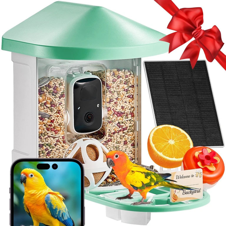 Smart Bird Feeder with Camera 2K HD AI Identify Bird Species Auto Capture - Multicolor 2