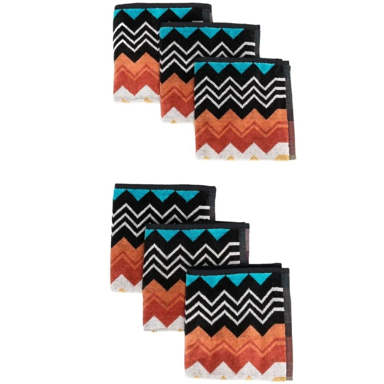 Zig-zag Print 6 Pack Towel Set