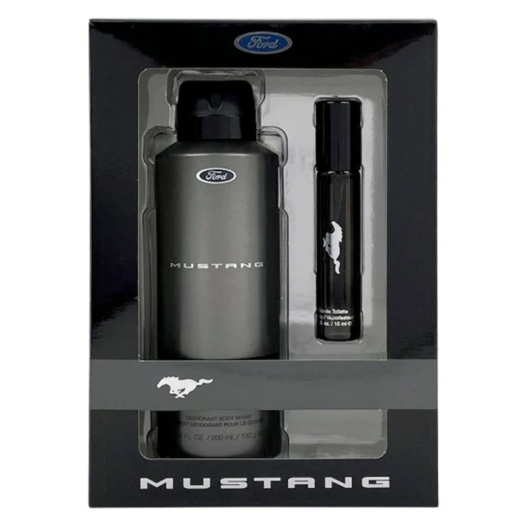 Black Mens 2 Pc Set 6.7 Oz Body Spray / .5 Oz EDT