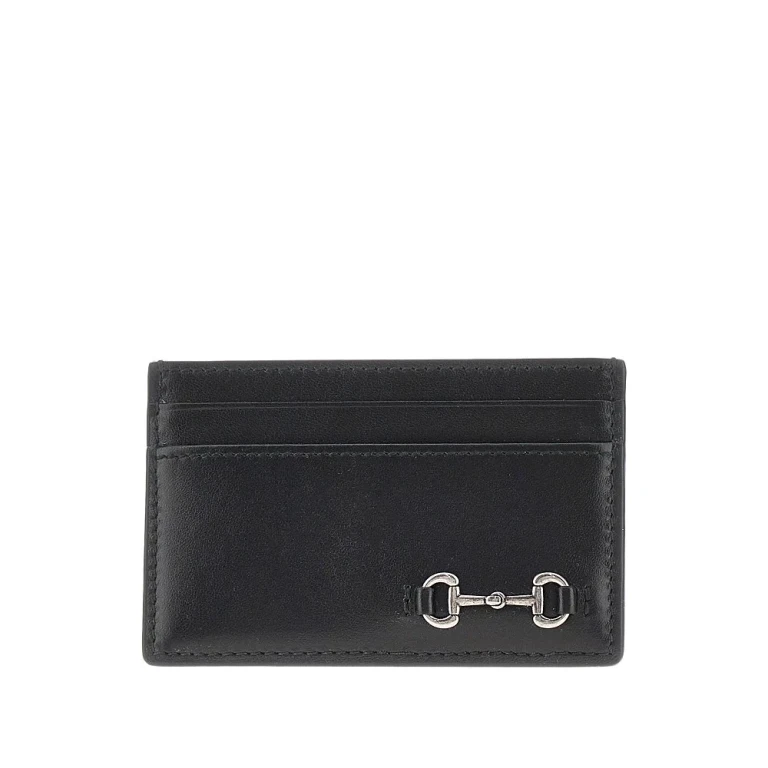 Porta-cartões Gucci em pele com detalhe Horsebit