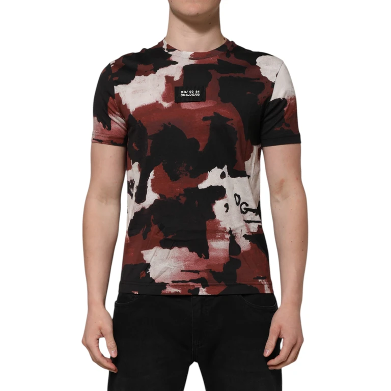 Dolce & Gabbana Multicolor Camouflage Men Crew Neck T-Shirt Cotton - Men