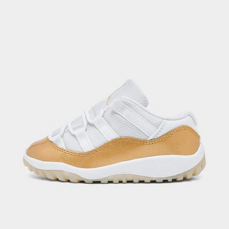 Kids Toddler Air Retro 11 Low Basketball Shoes in White/Metallic Gold/Team Gold Size: 4.0