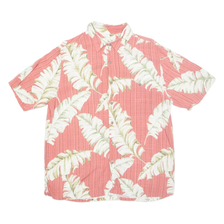 BATIK BAY Mens Hawaiian Shirt Red Floral L