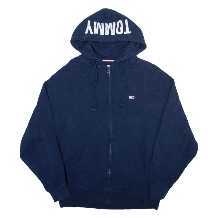 TOMMY JEANS Womens Blue Hoodie Full Zip XS