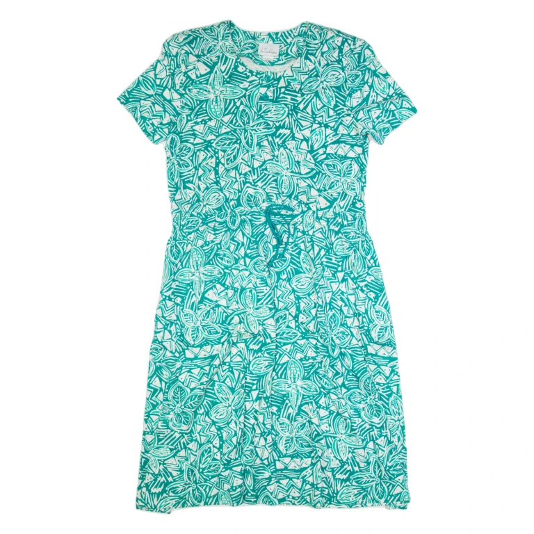 VIA SANT'ANDREA Womens Day Dress Blue 90s Crazy Pattern Long L