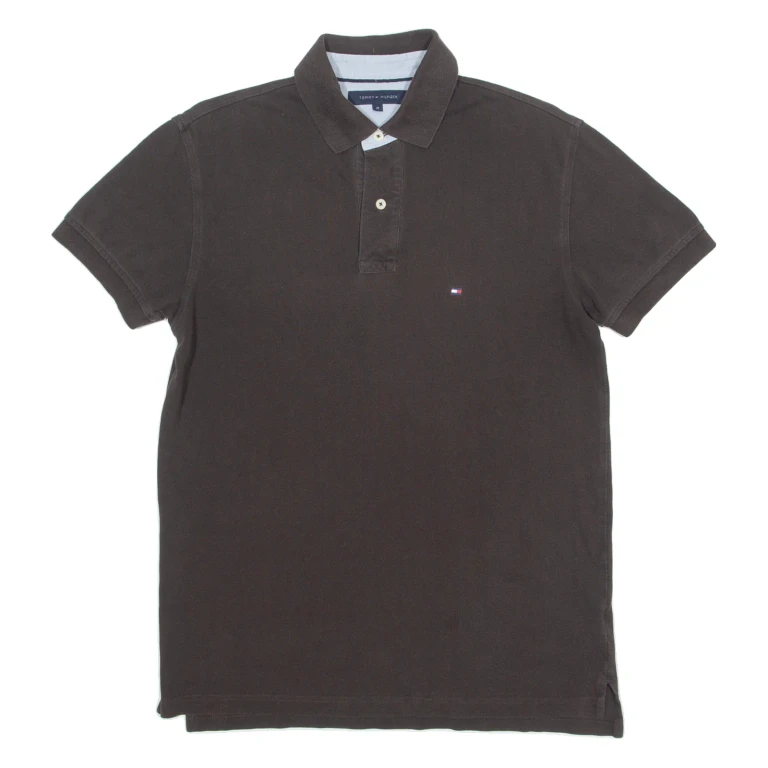 TOMMY HILFIGER Mens Polo Shirt Brown M