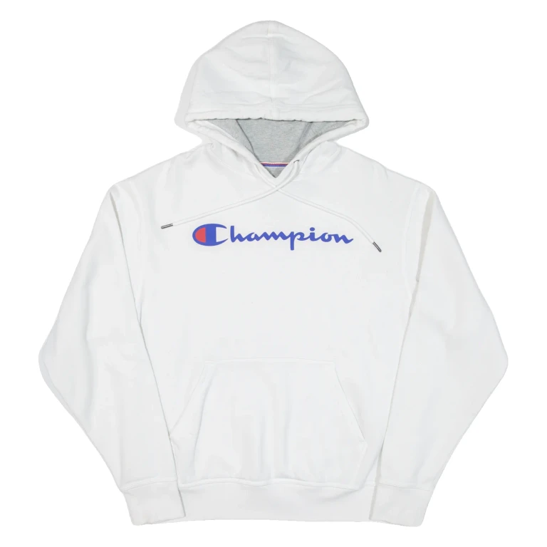CHAMPION Mens White Hoodie M