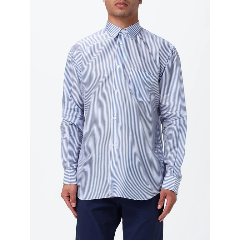 COMME DES GARÇONS Striped Cupro Shirt with Patch Pocket (B1420513)
