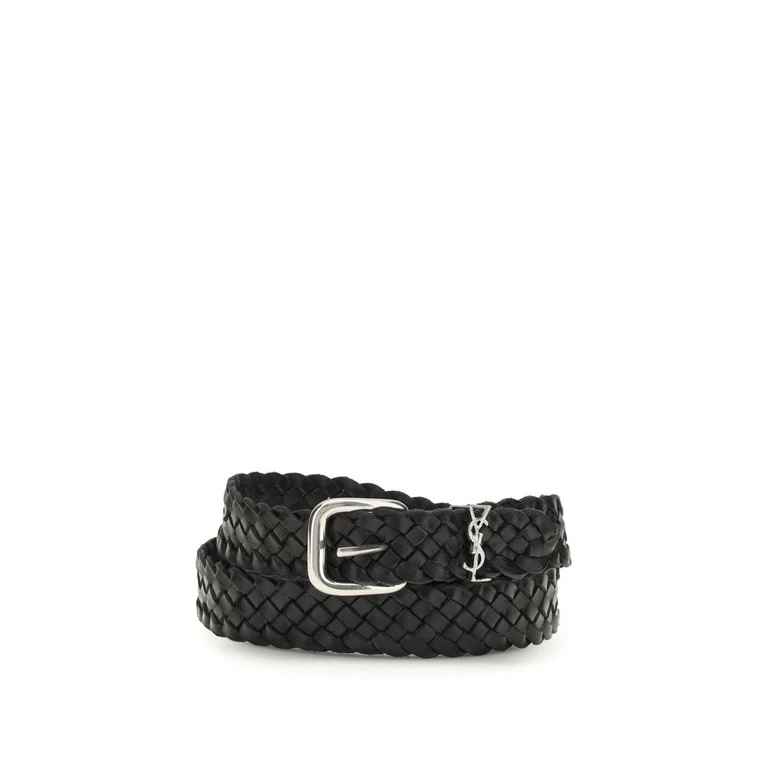Saint Laurent Black Calf Leather Bos Taurus Regular Belt - Men