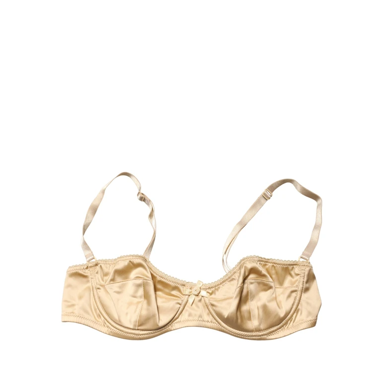 Dolce & Gabbana Beige Semi-Pad Underwire Balconette Bra Underwear Elastane Silk Clothing - Women