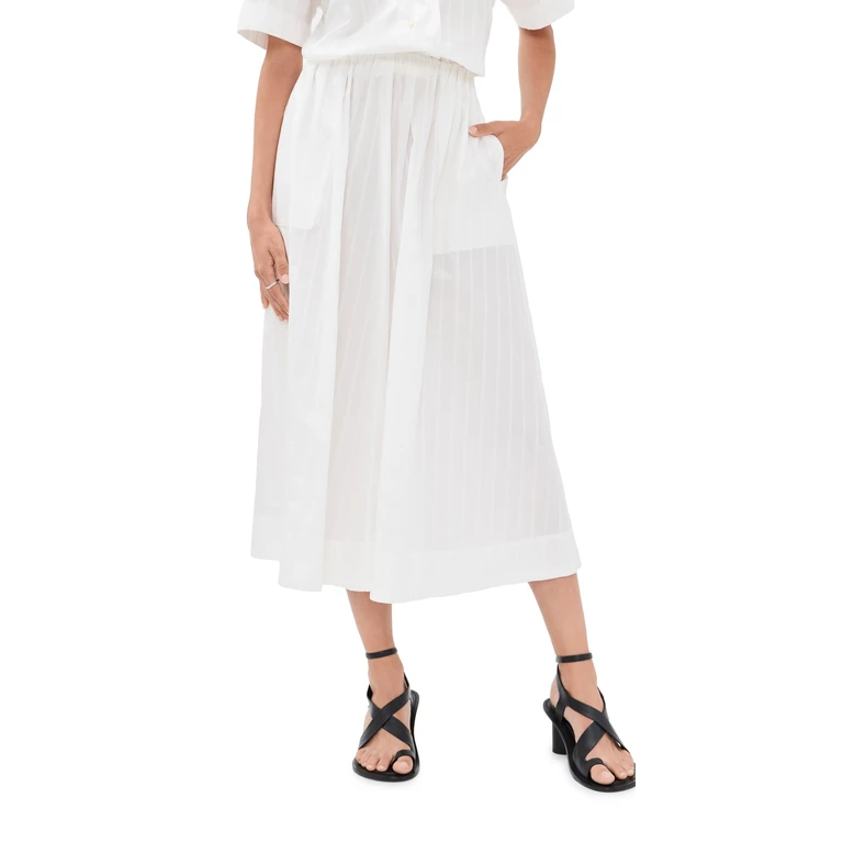 House of Dagmar Cotton Maxi Skirt White 34