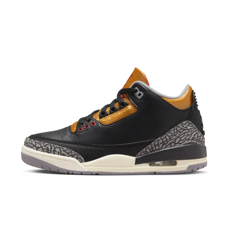 Women's Retro 3 'Black Cement Gold' Sneakers