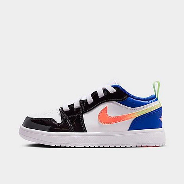 Little Kids 1 Low Alt SE Casual Shoes in White/Black/Game Royal Size: 1.0