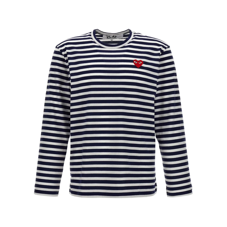 Comme Des GarçOns Play Blue Cotton Long Sleeve T-Shirt - Women