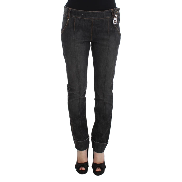 Ermanno Scervino Gray Cotton Slim Fit Denim Jeans Clothing - Women