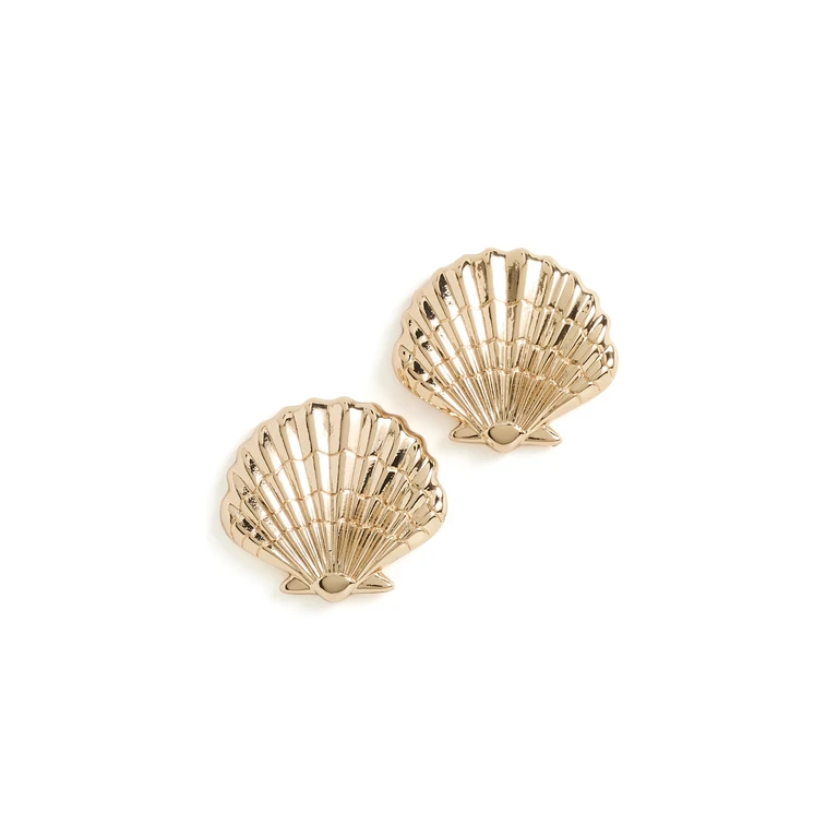 BaubleBar Marina Gold Seashell Earrings Gold One Size