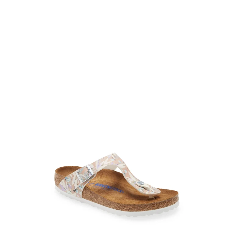 Unisex Gizeh Soft Footbed Birko-Flor Floral Fades Crystal Rose