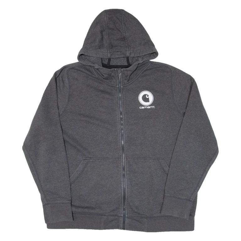 CARHARTT Slightly Fitted Womens Grey Hoodie Full Zip 2XL