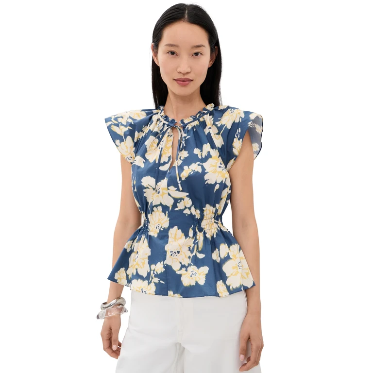 Tanya Taylor Ivana Top French Blue Multi M