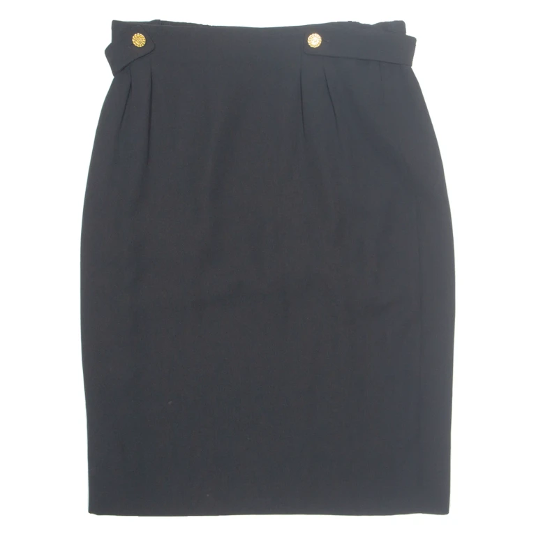 MARIE CLEMENCE Womens Straight Skirt Black Knee Length M