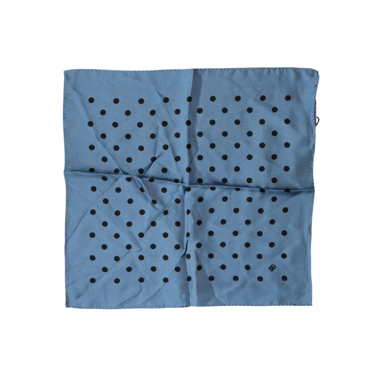 Blue Polka Dot Square Handkerchief Scarf - Men