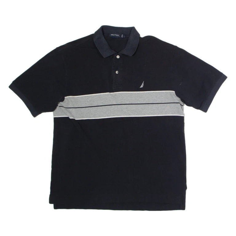NAUTICA Mens Polo Shirt Black L