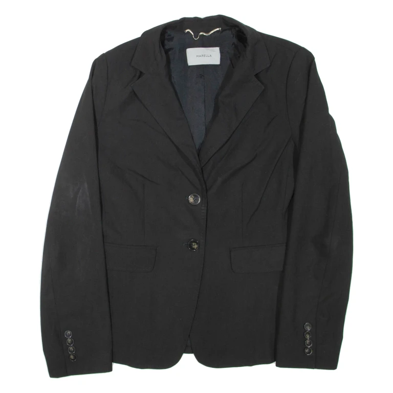 MARELLA Womens Blazer Jacket Black UK 14